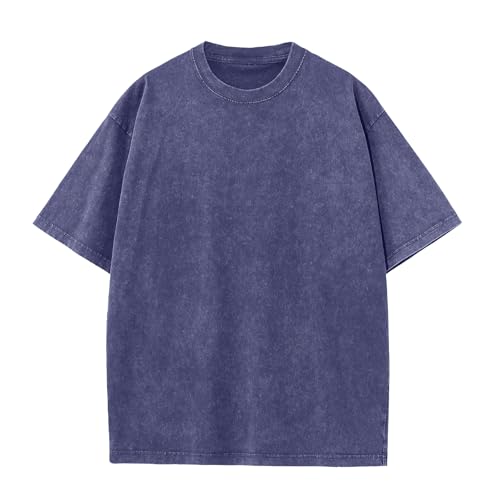 Herre T-shirt Oversized Bomuld Casual Kortærmet