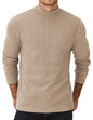 COOFANDY Herre Striktrøje Mock Neck Ribstrikket Pullover