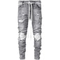 Maiyifu-GJ Herre Jeans Moto Biker Slim Fit Boyfriend