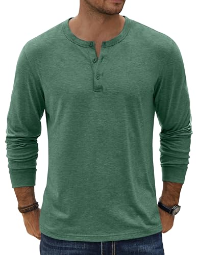 COOFANDY Herre T-shirt Henley Langærmet Ztj009590