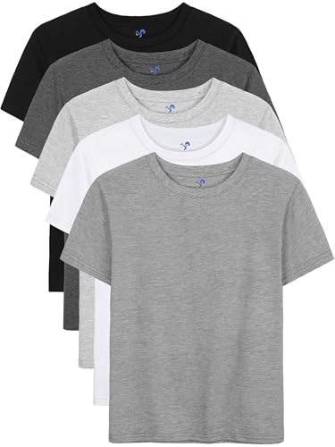 YERIOK Drenge T-Shirts Bomuld Kortærmet 5-Pak