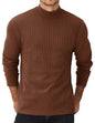 COOFANDY Herre Striktrøje Mock Neck Ribstrikket Pullover