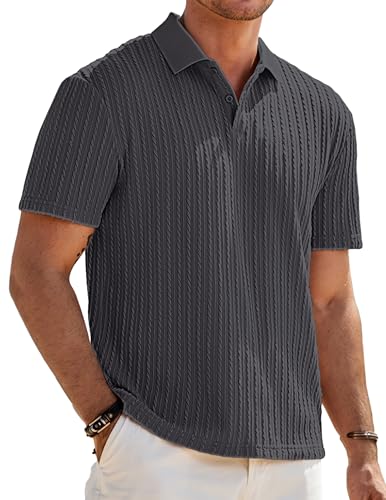 Herre Poloshirt Kortærmet Tekstureret Casual