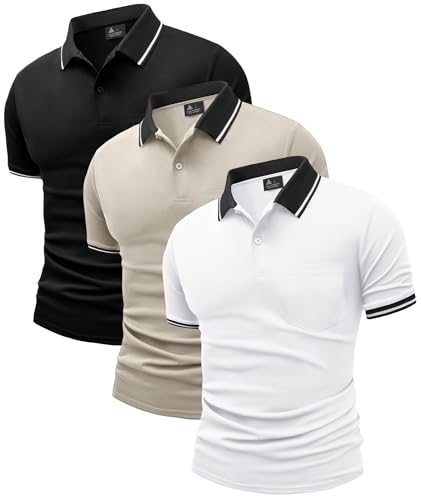 Herre Polo T-shirt Kortærmet Med Lomme 3-pak