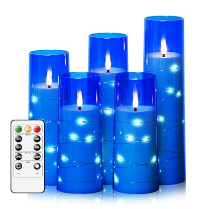 Flammefri LED Stearinlys med Timer og Lyskæde 5 Stk.