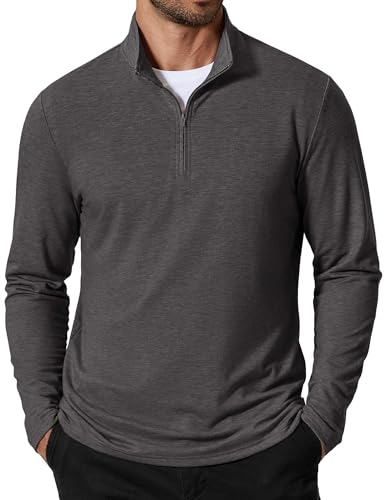 COOFANDY Herre Sweatshirt Quarter Zip Mock Neck