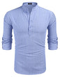 COOFANDY Herre Henley T-Shirt Langærmet Bomuld Hør ZSJ007181