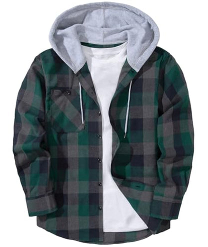 ZITY Herre Skjorte Flannel Hoodie Casual Langærmet