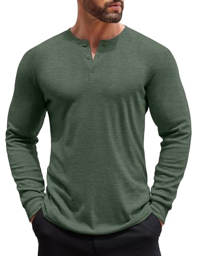 COOFANDY Herre Henley Skjorte Langærmet Ztj009440