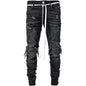 Maiyifu-GJ Herre Jeans Moto Biker Slim Fit Boyfriend