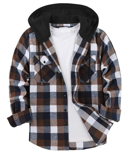 ZITY Herre Skjorte Flannel Hoodie Casual Langærmet