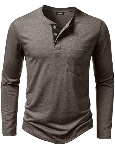LucMatton Herre T-shirt Henley Slim Fit Langærmet Lucw210916