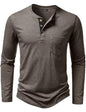 LucMatton Herre T-shirt Henley Slim Fit Langærmet Lucw210916