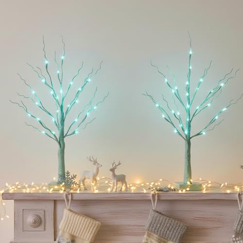 PEIDUO LED Birketræ Bordlampe 61 cm 2 Stk.