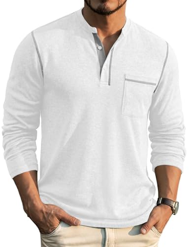 COOFANDY Herre Henley Langærmet Skjorte ZTJ010081