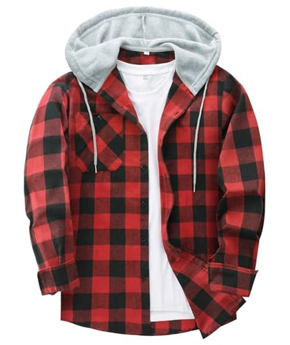 ZITY Herre Skjorte Flannel Hoodie Casual Langærmet