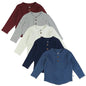 HonestBaby Drenge Baby Langærmet Henley Vaffeltrøjer 5-Pak T5D2E