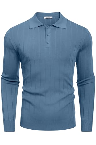 COOFANDY Herre Poloshirt Strik Langærmet Ztj009471
