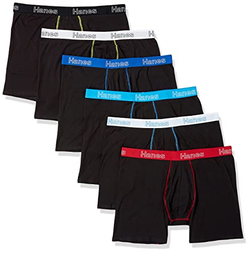 Hanes Herre Boksershorts Stretch Cotton 6-Pak ST2BB6