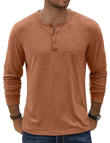 COOFANDY Herre T-shirt Henley Langærmet Ztj009590