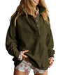 Oversized Henley Pullover Sweatshirt til Kvinder GA-0521