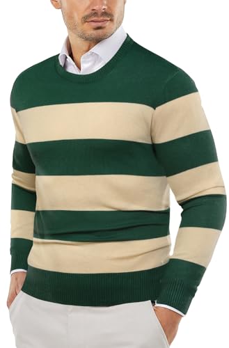 COOFANDY Herre Striktrøje Crew Neck Langærmet Slim Fit