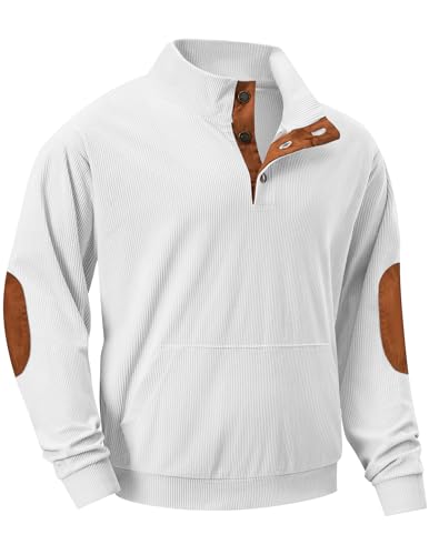 JMIERR Herre Sweatshirt Fløjl Quarter Button Pullover
