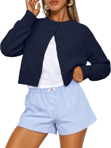 Trendy Queen Cropped Cardigan Trøje til Kvinder Trd688