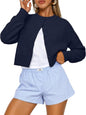 Trendy Queen Cropped Cardigan Trøje til Kvinder Trd688