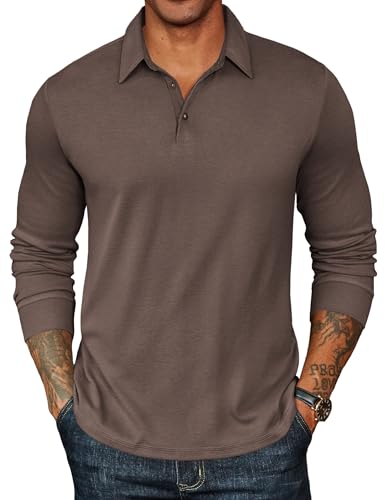 COOFANDY Herre Poloshirt Langærmet Klassisk Ztj010131