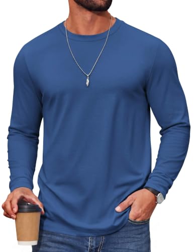 COOFANDY Herre T-Shirt Langærmet Casual Crew Neck Cxj010852