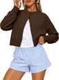 Trendy Queen Cropped Cardigan Trøje til Kvinder Trd688