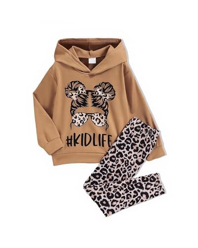 Pige Tøjsæt Hættetrøje Sweatshirt Leggings Efterår Vinter