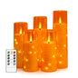 Flammefri LED Stearinlys med Timer og Lyskæde 5 Stk.