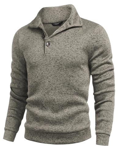 COOFANDY Herre Striktrøje Fleece Pullover Langærmet