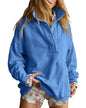 Oversized Henley Pullover Sweatshirt til Kvinder GA-0521