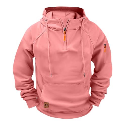 fnnxeal Herre Hættetrøje Quarter Zip Fleece Pullover