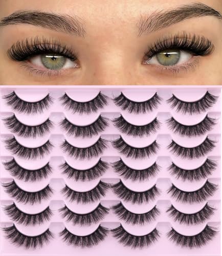 Kiromiro Wispy Faux Mink Kunstige Øjenvipper til Kvinder 14mm 14 Par