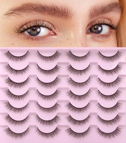 Kiromiro Wispy Faux Mink Kunstige Øjenvipper til Kvinder 14mm 14 Par