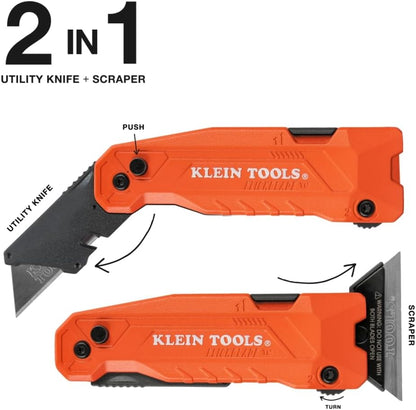 Klein Tools FLICKBLADE 2-i-1 Foldekniv og Skraber 44306