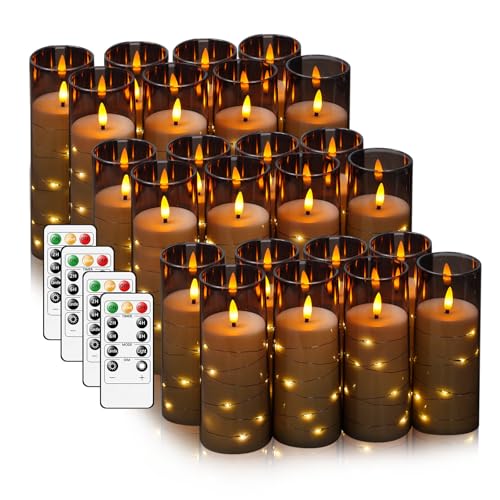 Flammefri LED Stearinlys med Timer og Lyskæde 5 Stk.