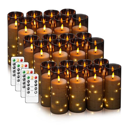 Flammefri LED Stearinlys med Timer og Lyskæde 5 Stk.