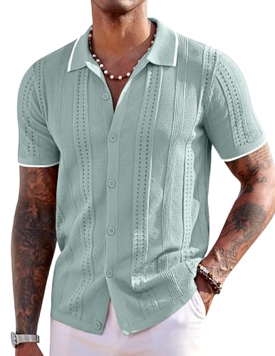 COOFANDY Herre Poloshirt Strikket Kortærmet Ztj009254