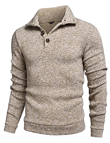 COOFANDY Herre Striktrøje Fleece Pullover Langærmet