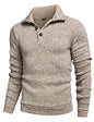 COOFANDY Herre Striktrøje Fleece Pullover Langærmet