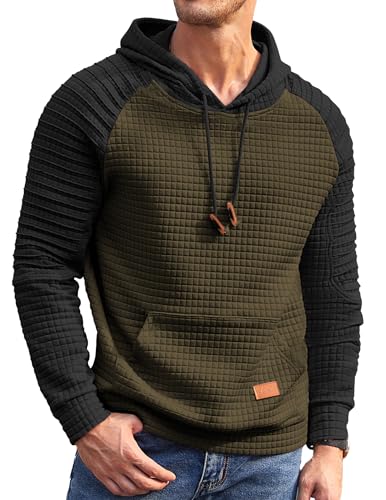 COOFANDY Herre Hættetrøje Pullover Vaffelstrik Casual