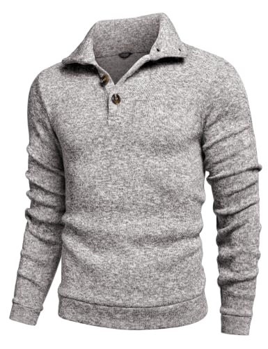 COOFANDY Herre Striktrøje Fleece Pullover Langærmet