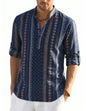 COOFANDY Herre Henley T-Shirt Langærmet Bomuld Hør ZSJ007181
