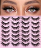 Kiromiro Wispy Faux Mink Kunstige Øjenvipper til Kvinder 14mm 14 Par