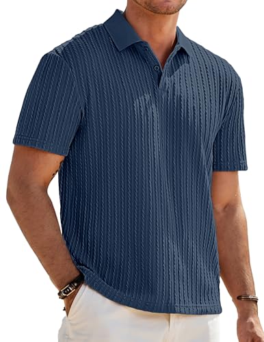Herre Poloshirt Kortærmet Tekstureret Casual